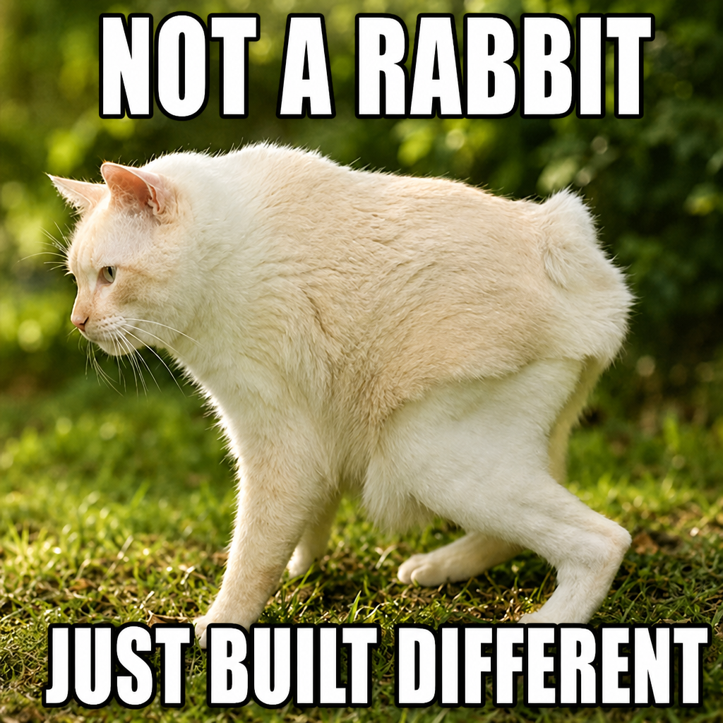 NOT A RABBIT — JUST BUILT DIFFERENT